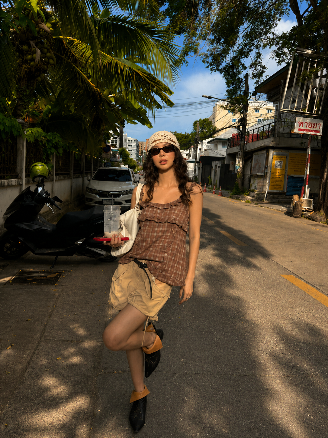Washed Cotton Drawstring Shorts