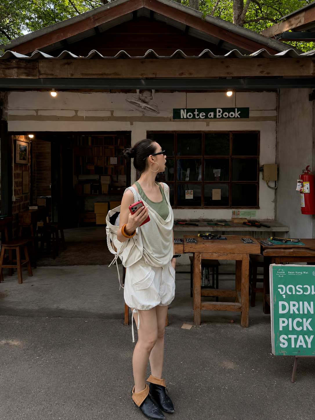 Faux Two-Piece Draped Tank Top