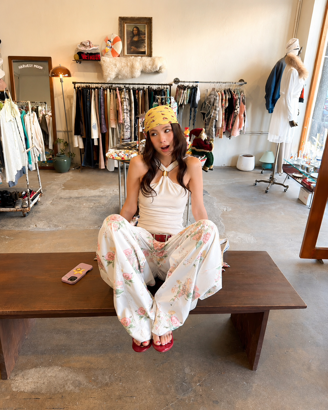Vintage Floral Wide Leg Pants