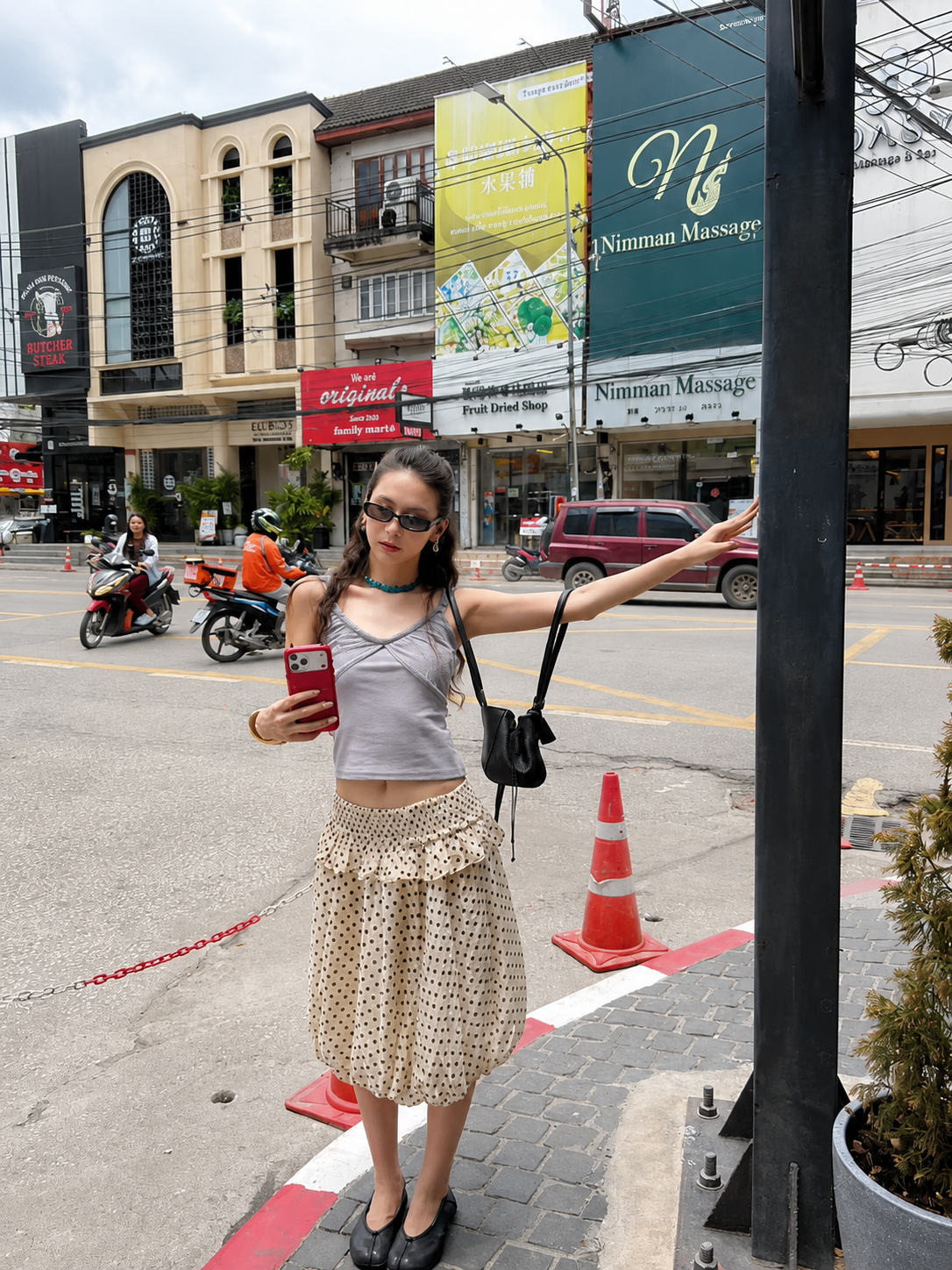 Polka Dot Convertible Tube Dress