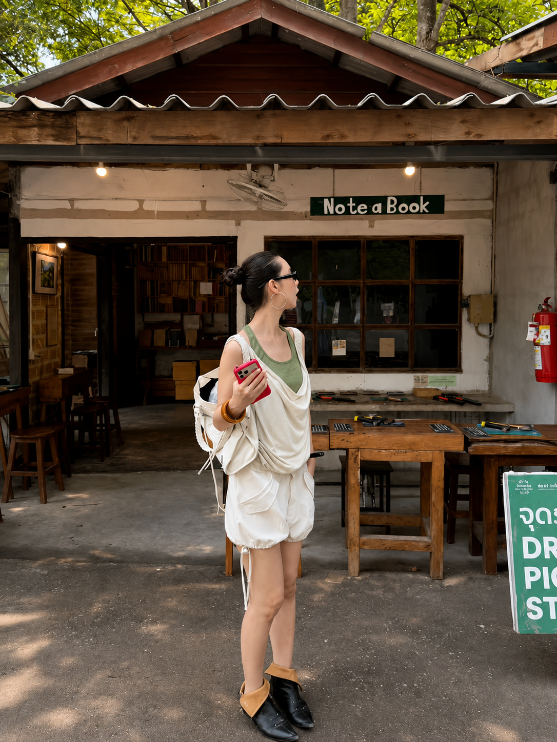 Washed Cotton Drawstring Shorts