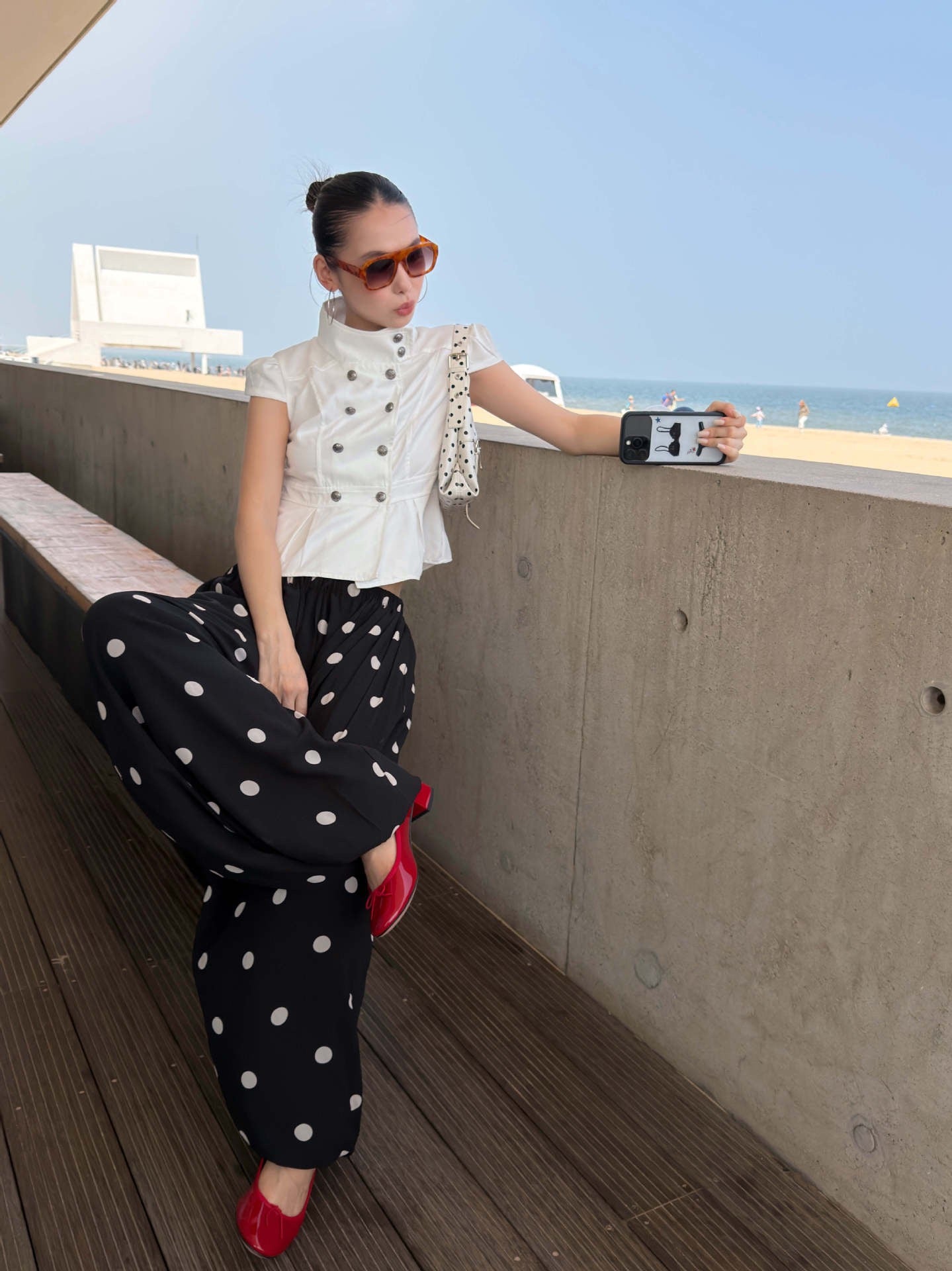 Polka Dot Balloon Pants | Relaxed Wide Leg Statement Trousers