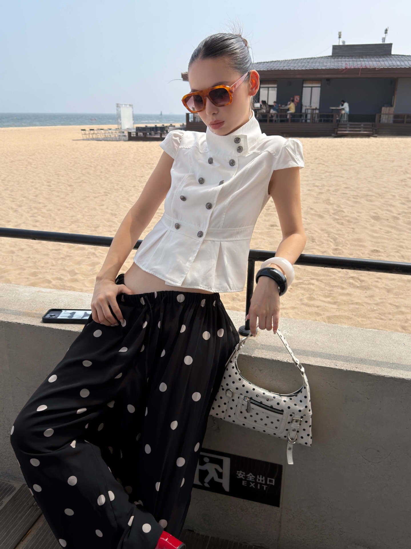 Polka Dot Balloon Pants | Relaxed Wide Leg Statement Trousers