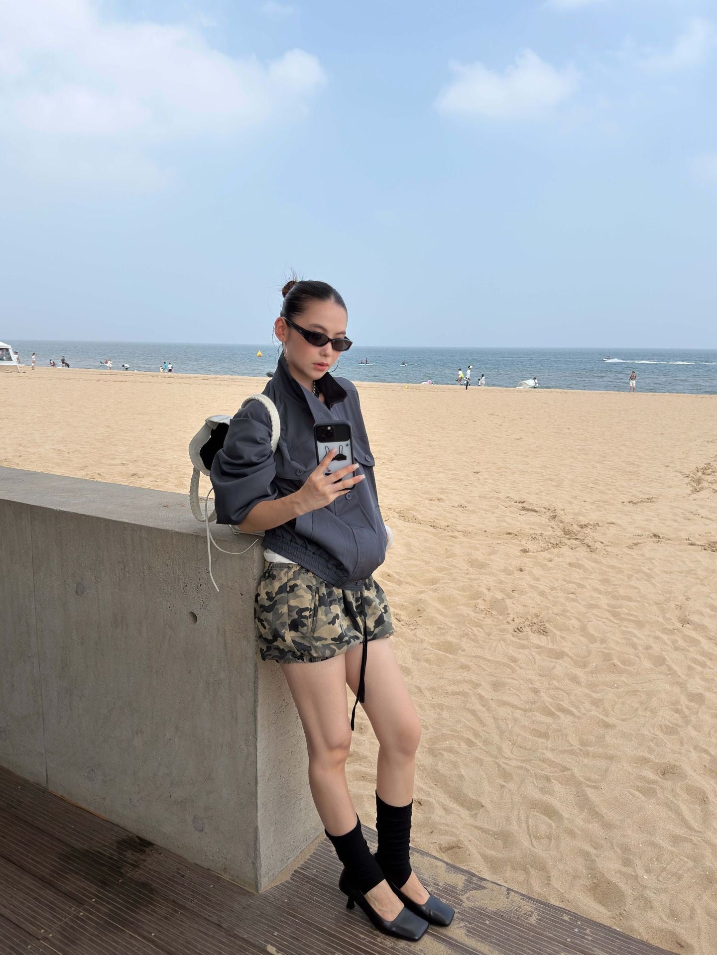 Camo Drawstring Balloon Shorts | Relaxed High Waist Casual Shorts