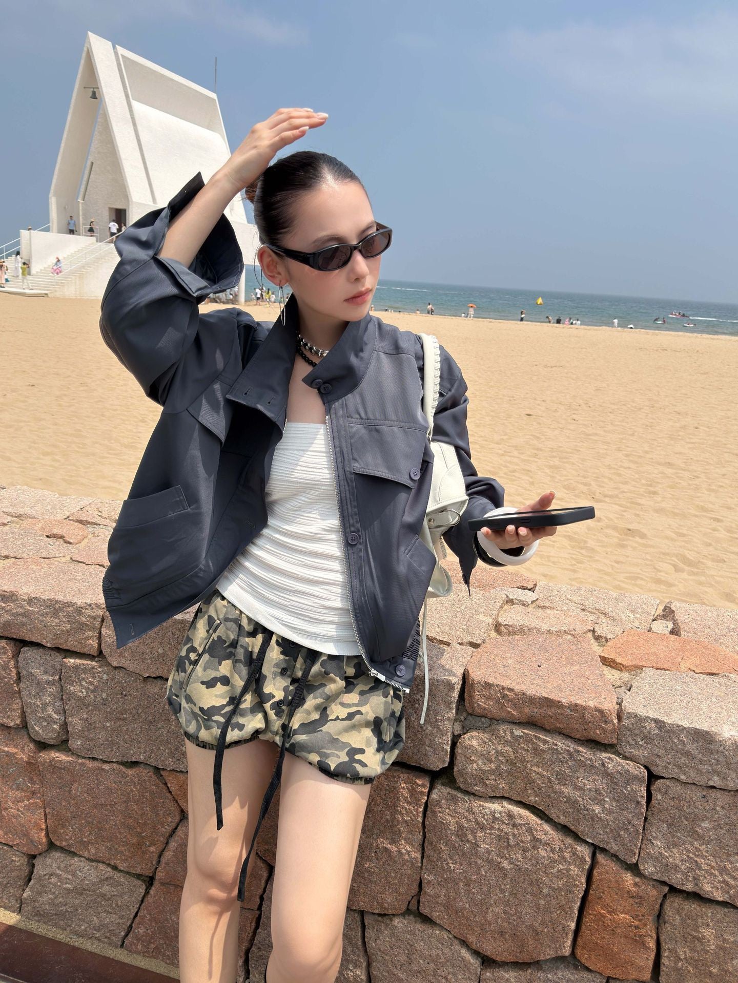Camo Drawstring Balloon Shorts | Relaxed High Waist Casual Shorts