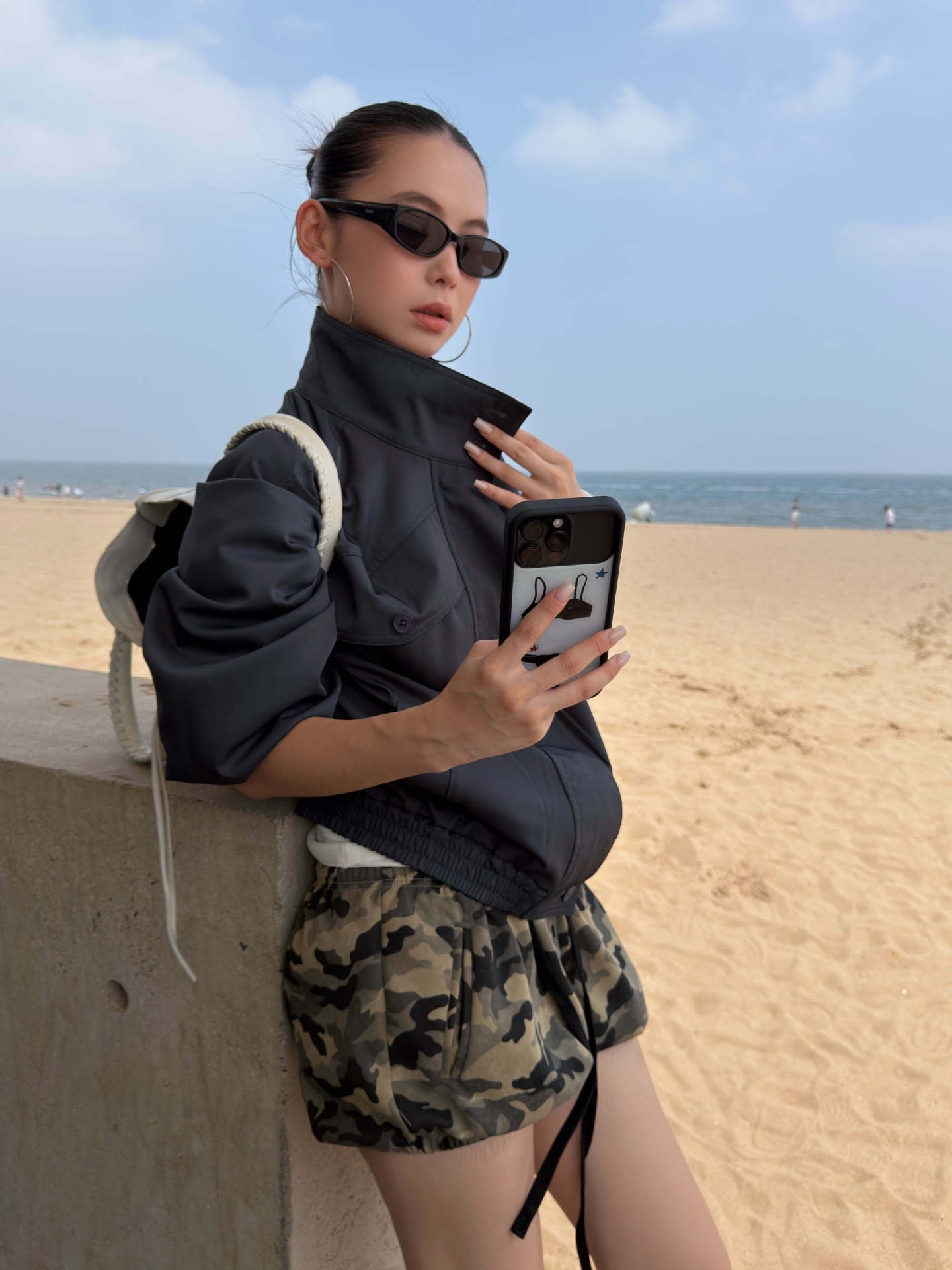 Camo Drawstring Balloon Shorts | Relaxed High Waist Casual Shorts