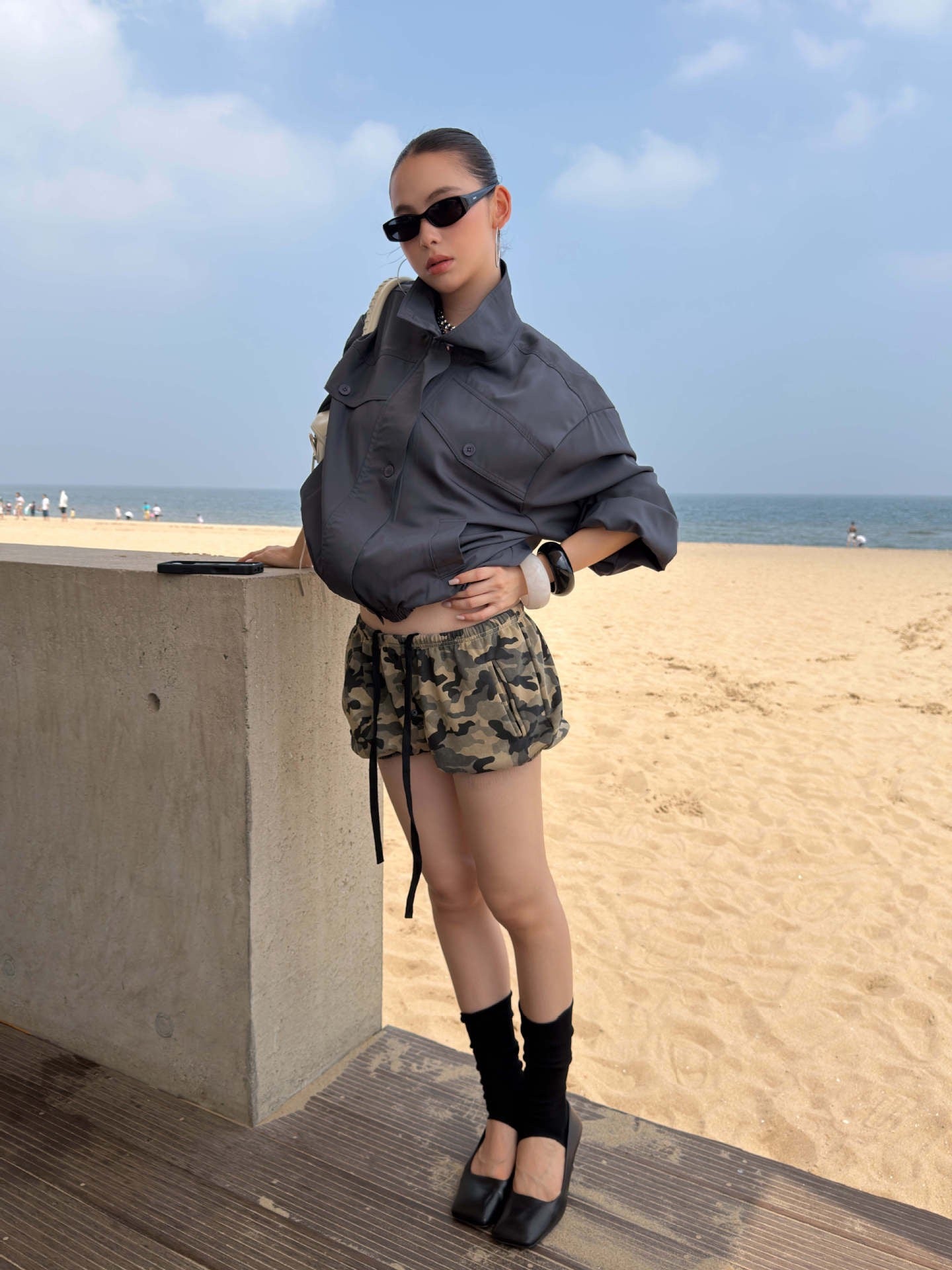 Camo Drawstring Balloon Shorts | Relaxed High Waist Casual Shorts