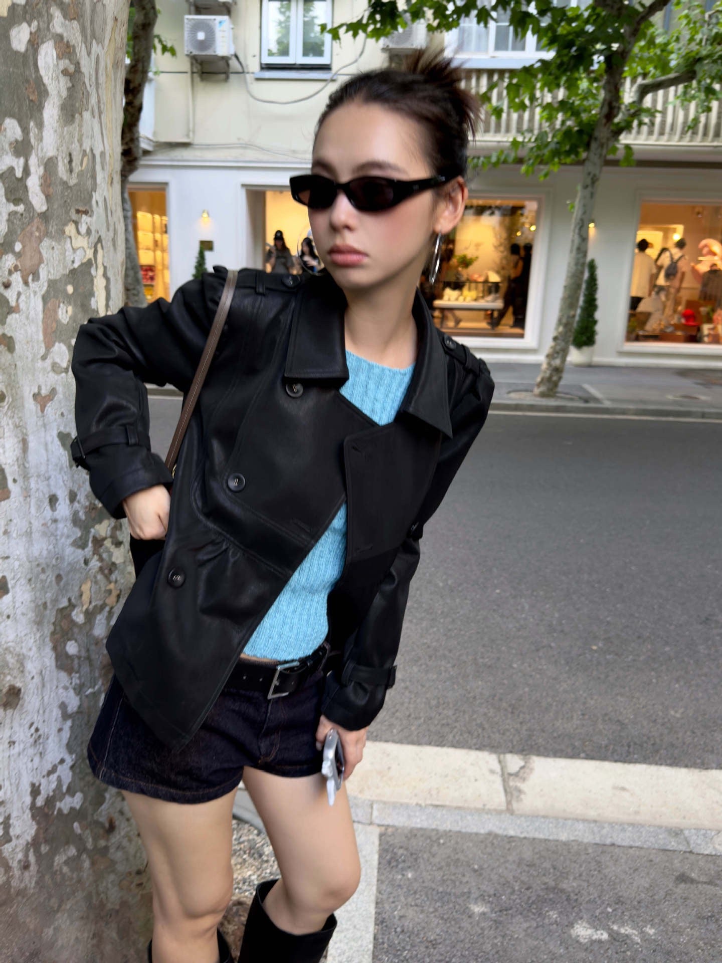 Midnight Noir Vintage Doll Collar Jacket Close Up Detail and Everyday Chic Outfit
