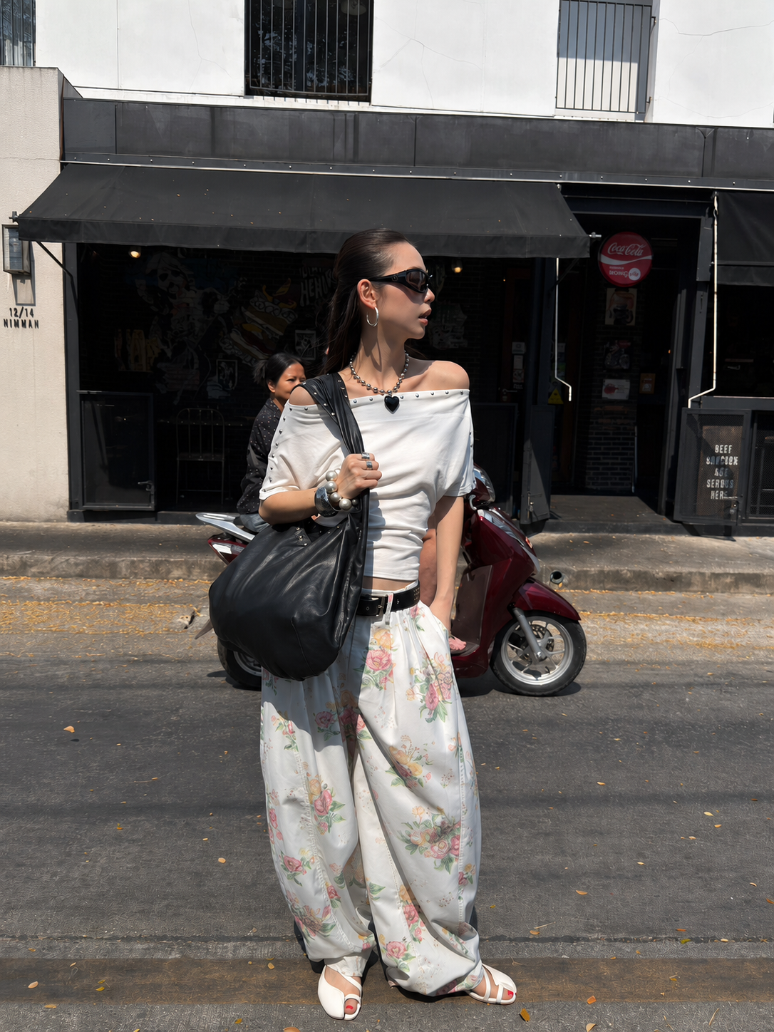 Vintage Floral Wide Leg Pants